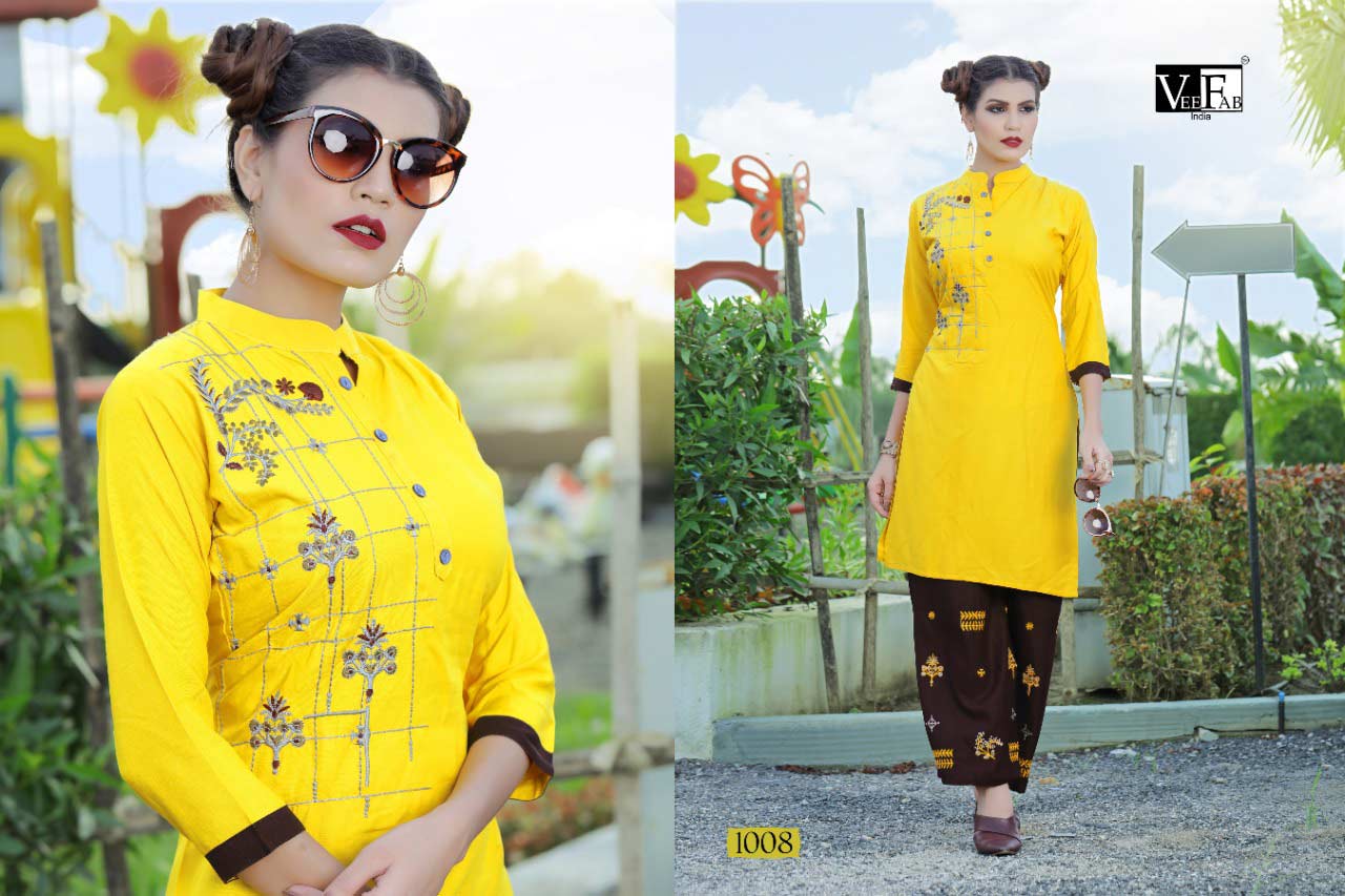 Plazzo Bar Veefab Rayon Embroidery Kurti Catalog Plazzo Bar Veefab Rayon Embroidery Kurti Catalog